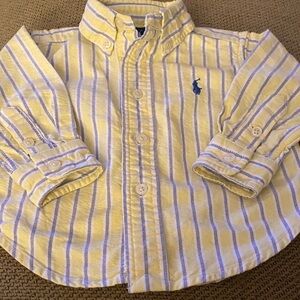 Polo by Ralph Lauren Kids Striped Button Down Shirt - Yellow and Blue